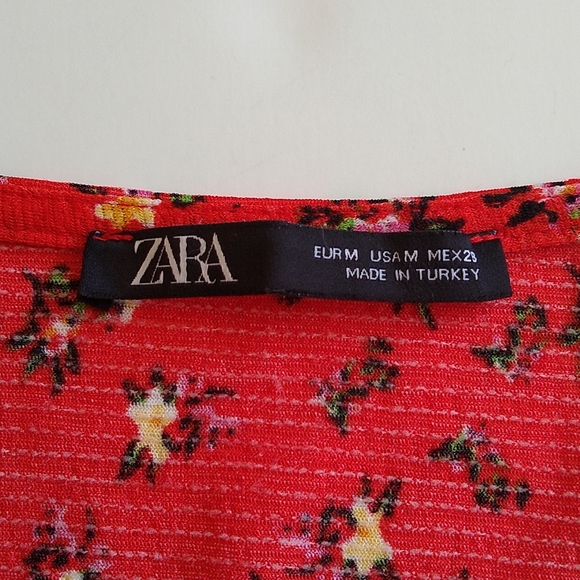 Zara red floral mini dress M - Picture 6 of 8